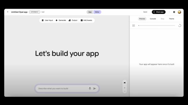 Google представила Opal — платформу для генерации веб-приложений на базе Gemini