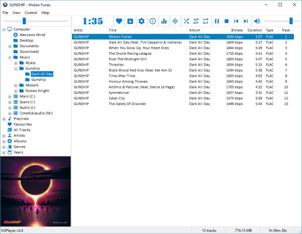 Выпуск открытого аудиоплеера VUPlayer 4.22 для Windows
