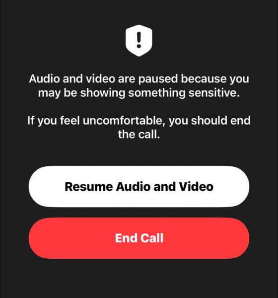 FaceTime в iOS 26 ставит на паузу видеозвонок, если в кадре есть голый человек