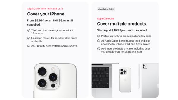 Apple запустила AppleCare One — единую страховку сразу для нескольких устройств
