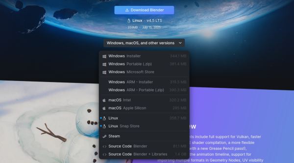 Релиз Blender 4.5 LTS
