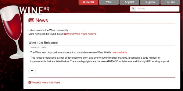 Релиз Wine 10.0