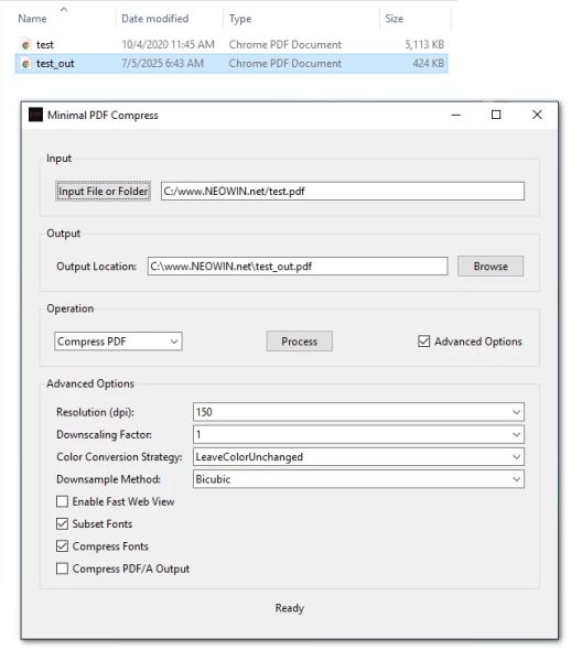 Представлен открытый проект Minimal PDF Compress 1.1 — GUI для Ghostscript под Windows